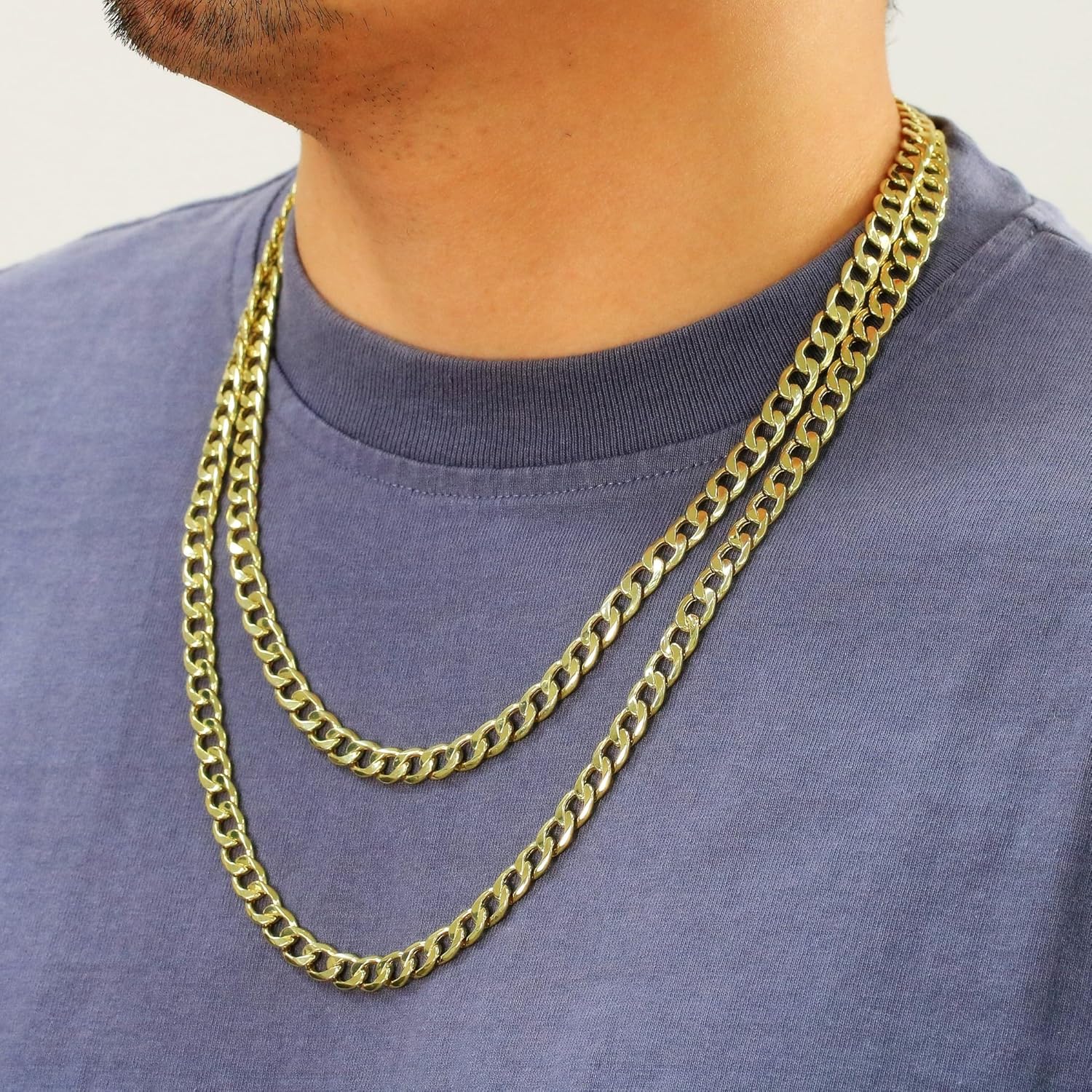 Nuragold 10k Real Yellow Gold Cuban Curb Link 7.5mm Chain Necklace (20"-30") Italian Jewelry for Men - Image 9