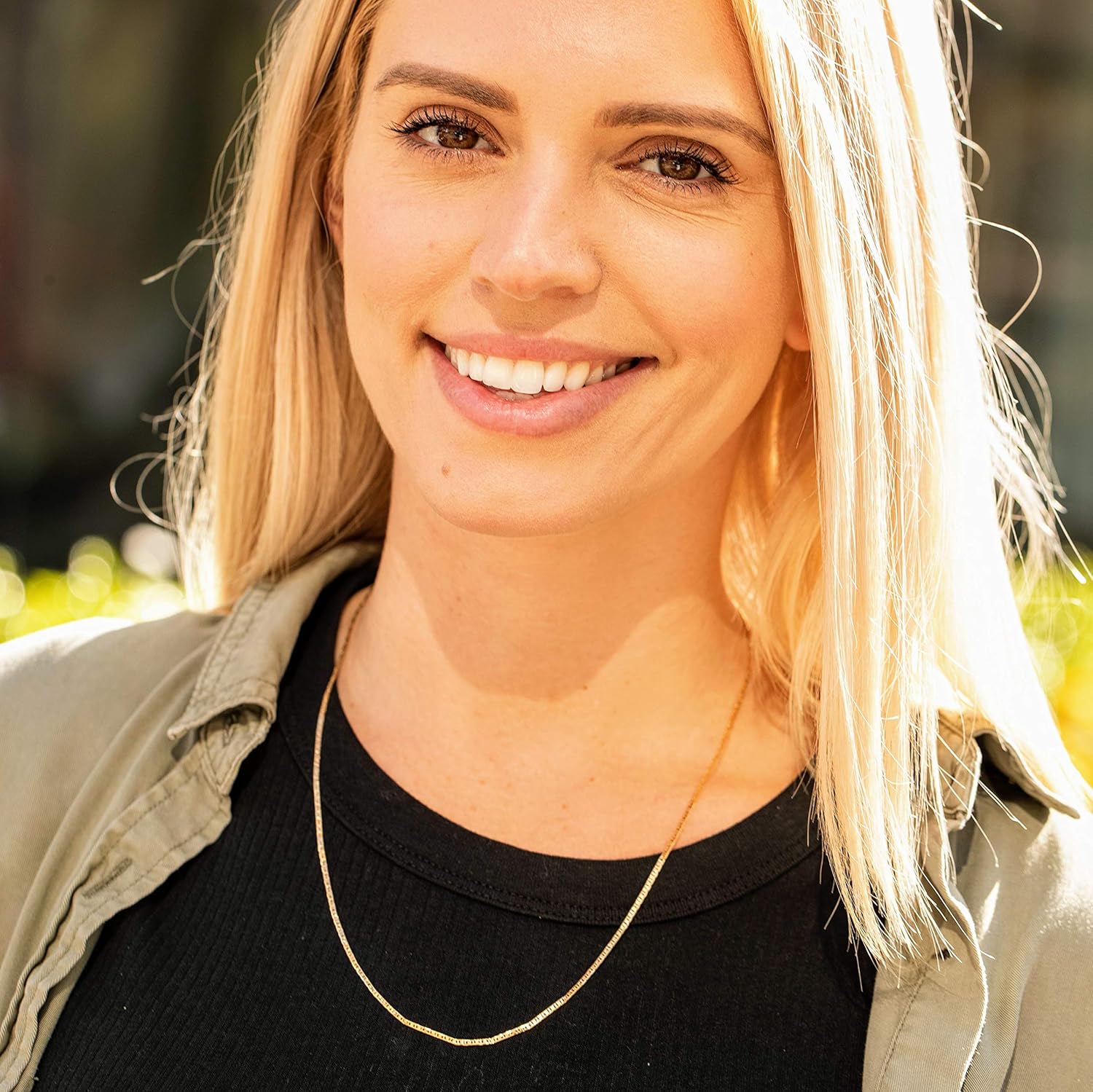 LIFETIME JEWELRY 1.5mm Flat Mariner Necklace for Women and Men 24k Gold Plated - Image 2