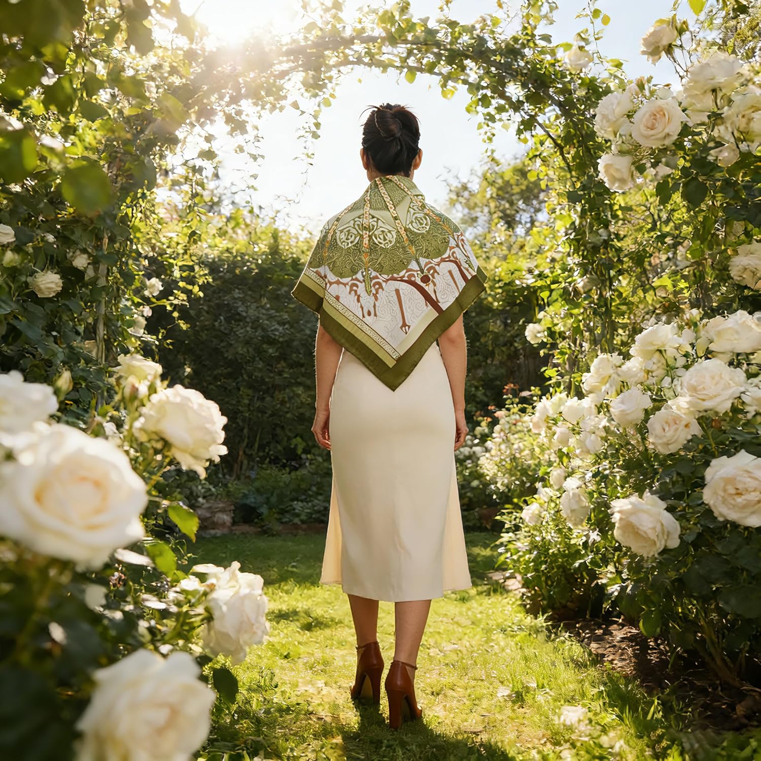 35" Head Scarf Large Square Scarf Like Cotton Hairscarf Fashion Scarves Bandana Night Sleeping Wraps for Women B01 - Image 8