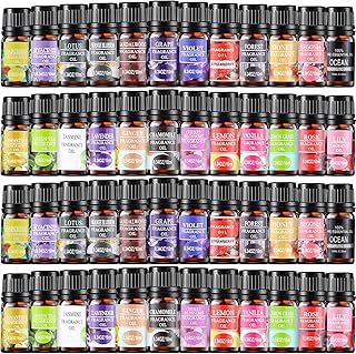 Nuanchu 72 Pcs Essential Oils Set 10ml Natural Essential Oils Aromatherapy for Home Massage Essential Oil for Diffuser Humidifier Aromatherapy Oils for Candle Bath Bombs Making