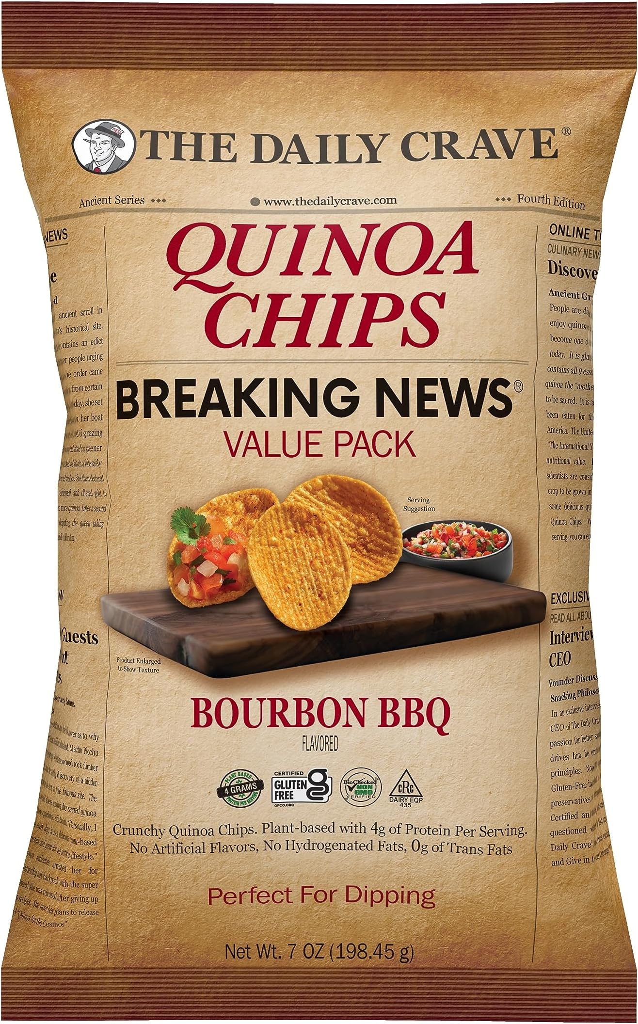 The Daily Crave Bourbon BBQ Quinoa Chips Value Packs, 7