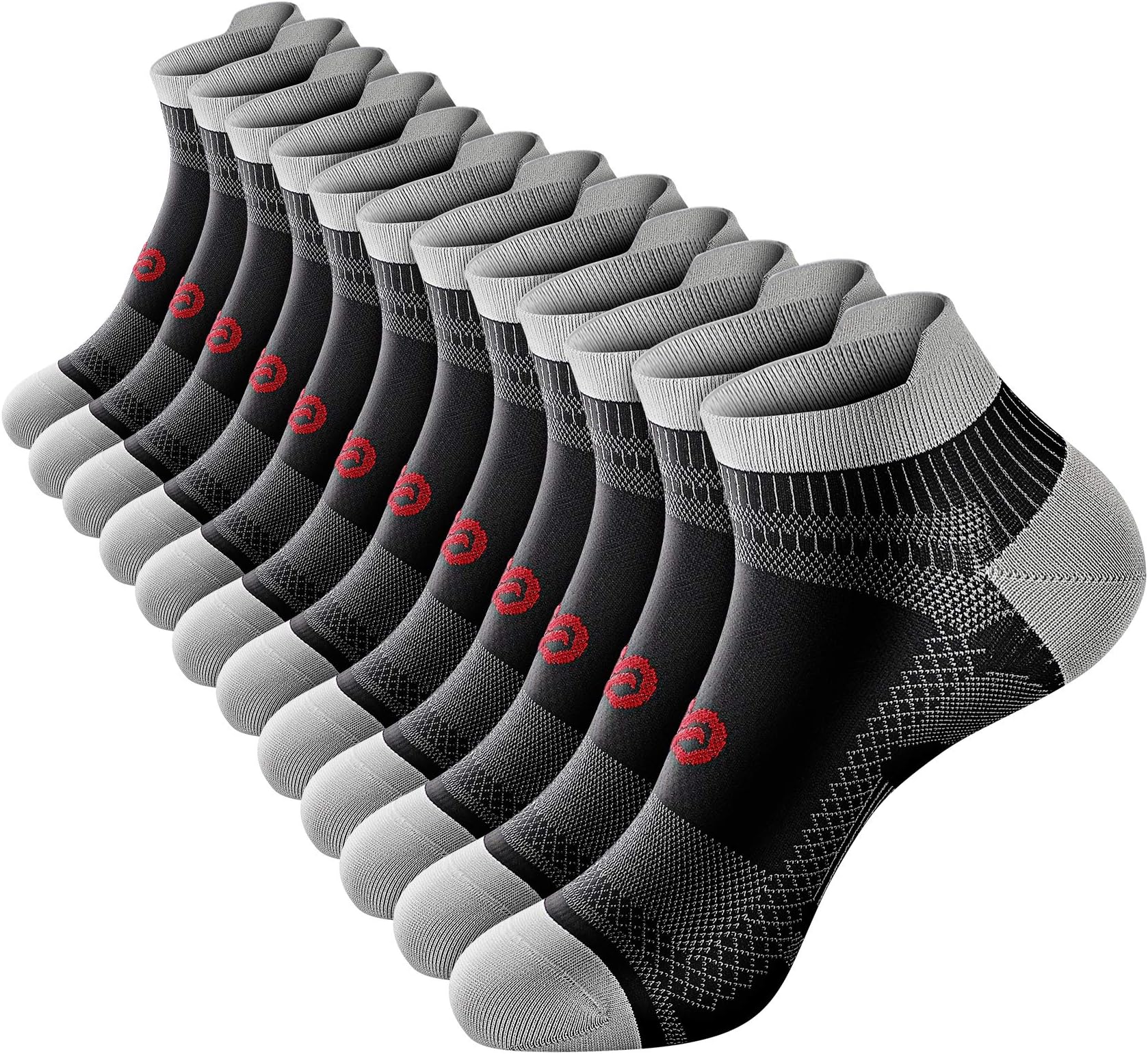Ankle Compression Sock for Men and Women 2/4/6 Pairs, Low Cut Compression Running Sock with Ankle Support