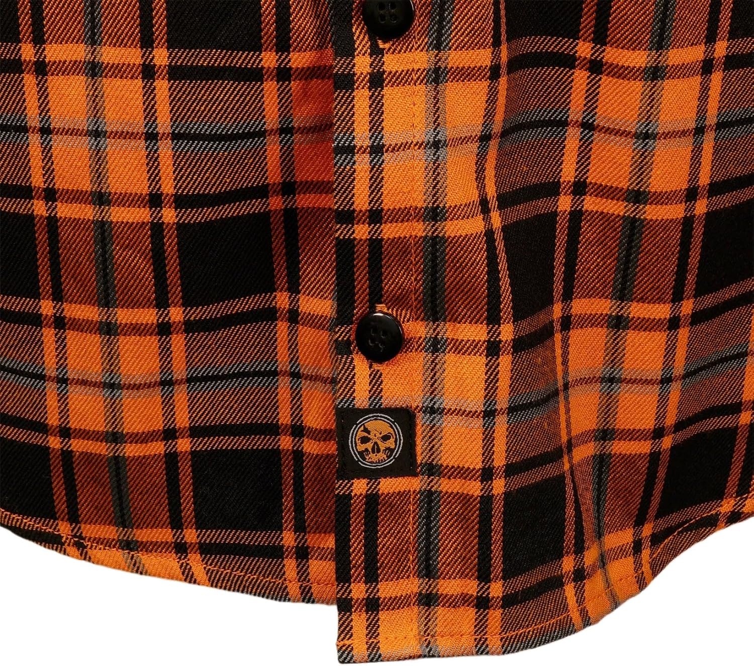 Demons Behind Me The Harvest Orange, Black & Gray Flannel (Hidden Snap Collars) - Image 7