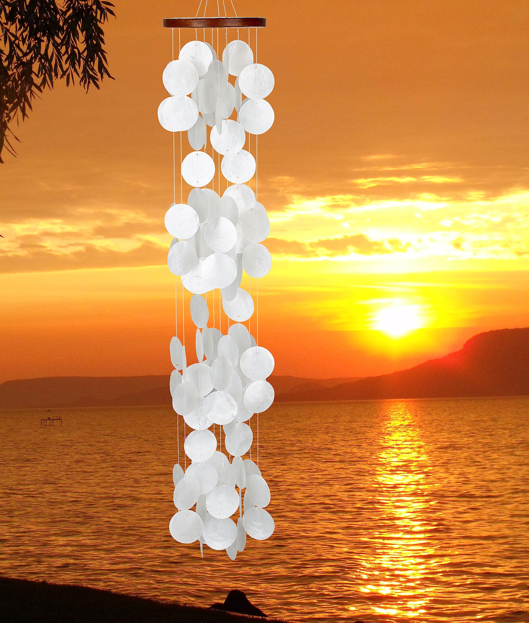 Woodstock Chimes Asli Arts® Collection Capiz Chime, Waterfall
