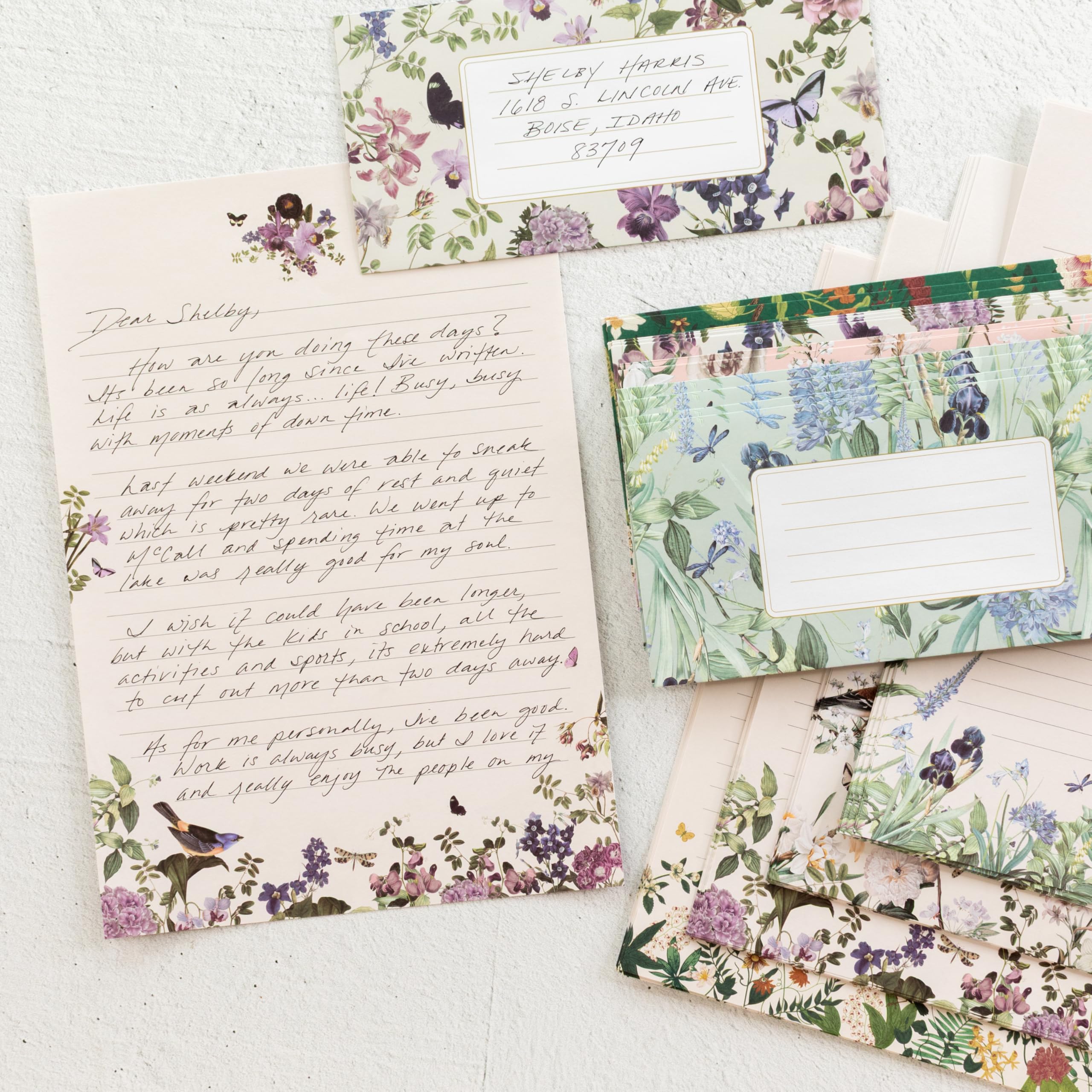 Beautiful Stationery Set with Envelopes - Premium-Quality, No-Bleed Letter Writing Paper with Elegant Floral Designs - Cute Stationary Kit for Women and Thoughtful Gift for Loved Ones
