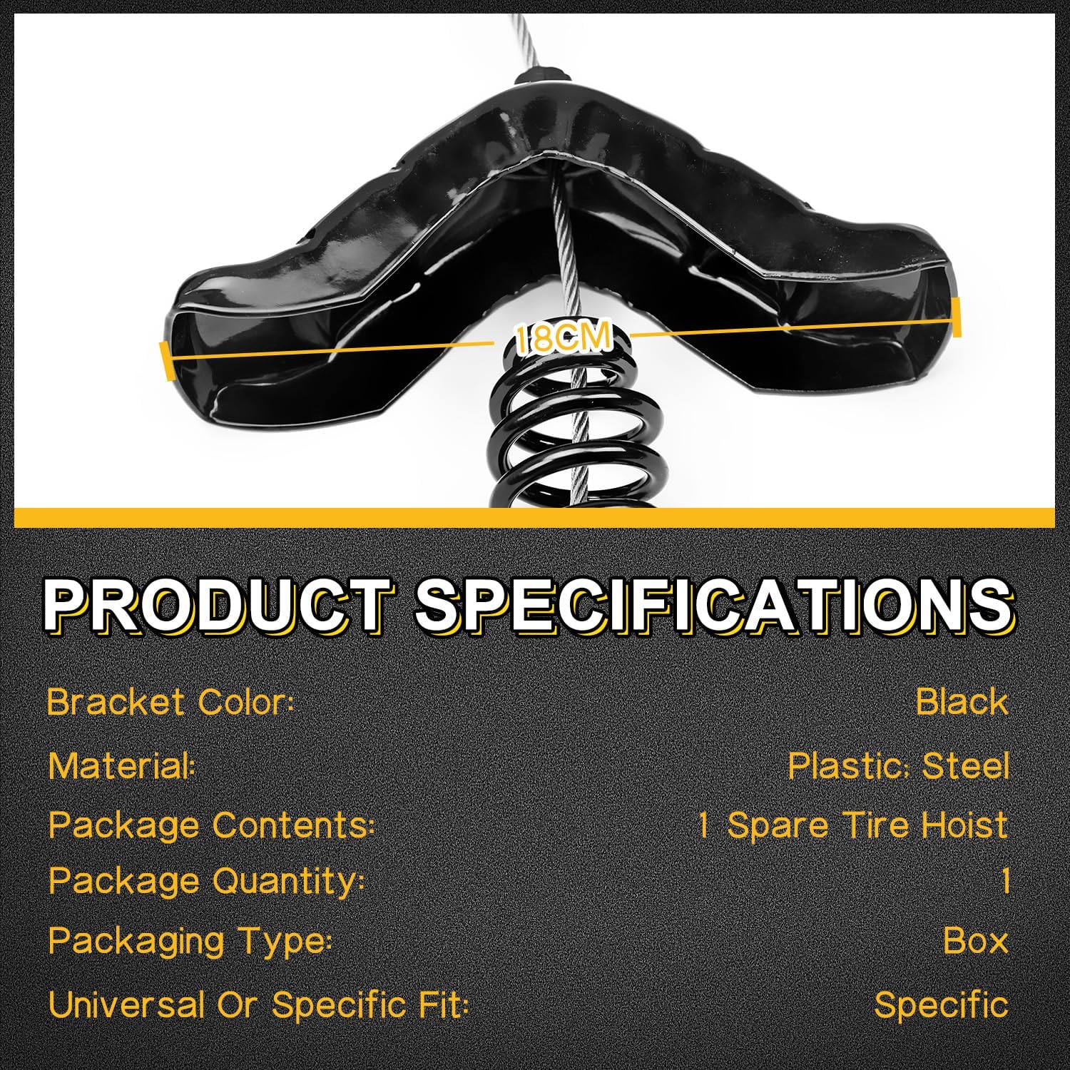 924-541 Spare Tire Hoist Mechanism Fit for Dodge Ram 1500 1994-2001 | Fit for Dodge Ram 2500 3500 1994-2002 Track | Replace 52058707 Black