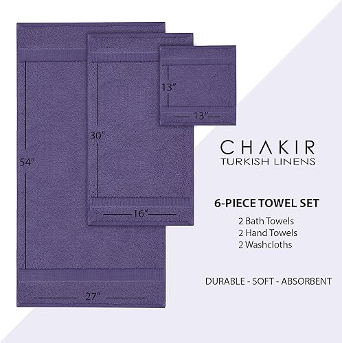 Miniatura 6 de Chakir Turkish Linens - Juego de toallas de algodón turco de 6 piezas (2 toallas de baño, 2 toallas de mano, 2 paños)