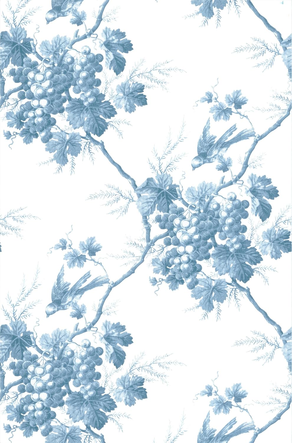 Warner CCP12063 Napa Valley Grape Toile Wallpaper, Blue