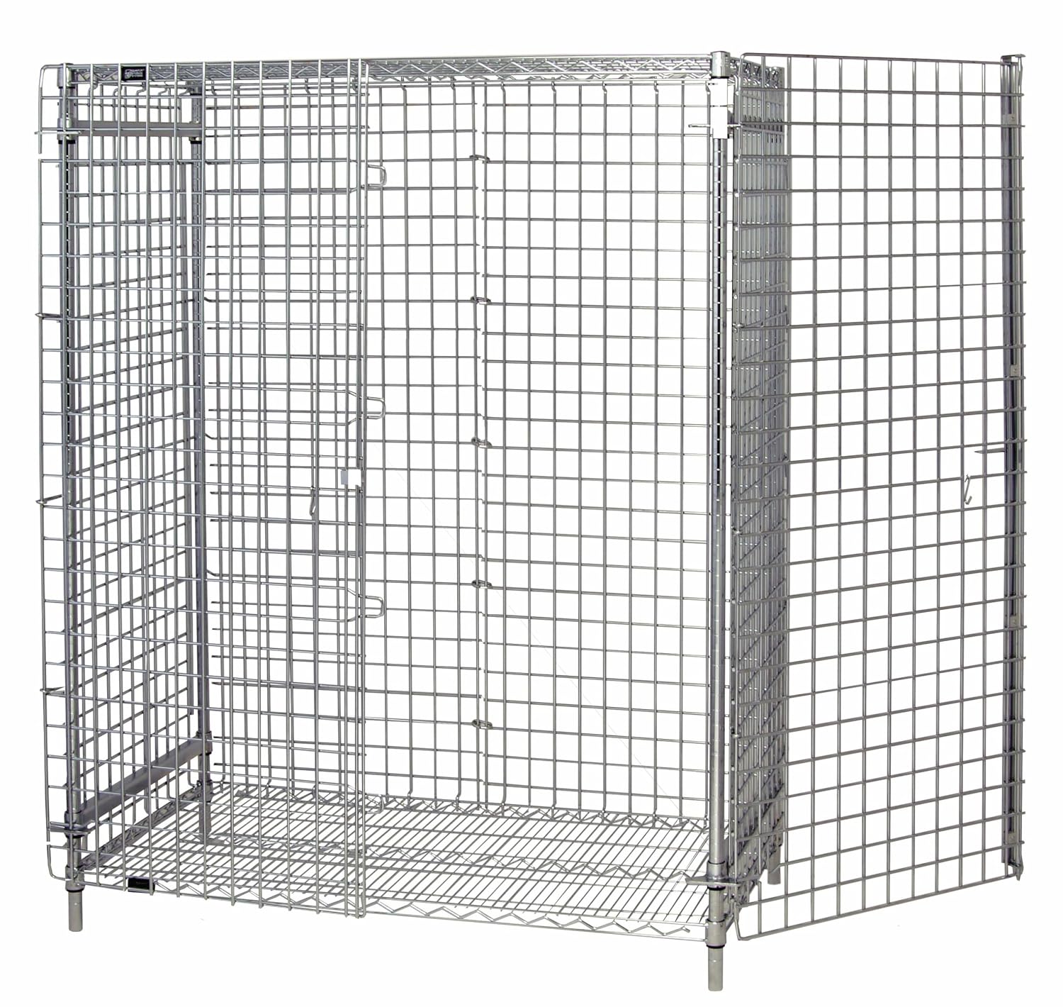 Quantum 186060EPC Chrome Plated Security Enclosure Panel | Industrial Modular Wire Shelving Mobile Rack Accessory for Manufacturing Warehouse Storage Distribution | 18"W x 60"L x 60"H, Carbon Steel