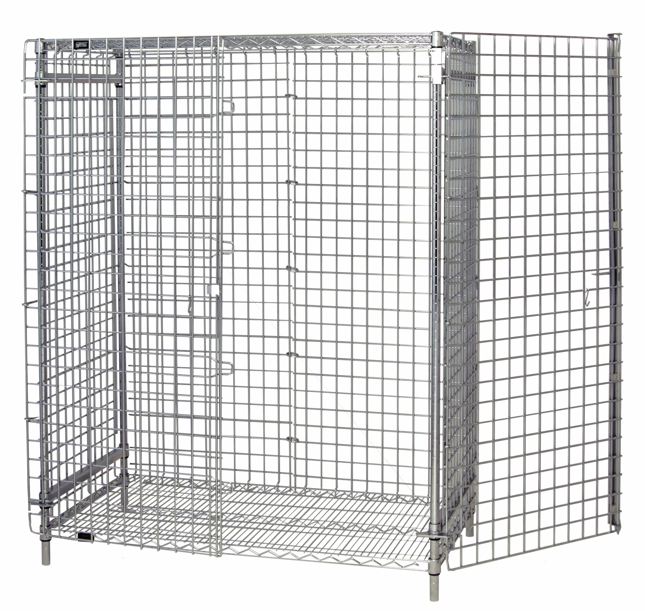 Quantum 183660EPC Chrome Plated Security Enclosure Panel | Industrial Modular Wire Shelving Mobile Rack Accessory for Manufacturing Warehouse Storage Distribution | 18