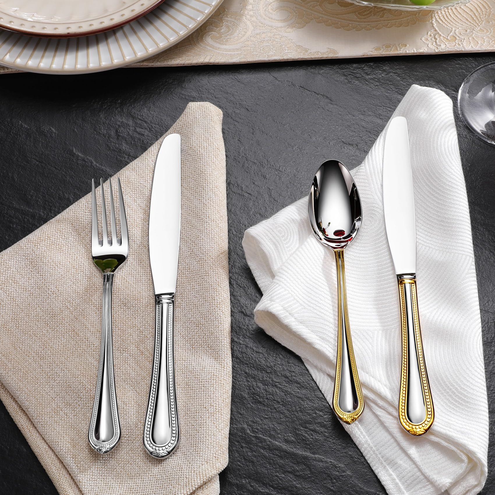 KEAWELL Premium Pearl Edge 4-Piece 7.3-Inch Fork Set (4, 7.3" Salad Forks) — Amazon image 8