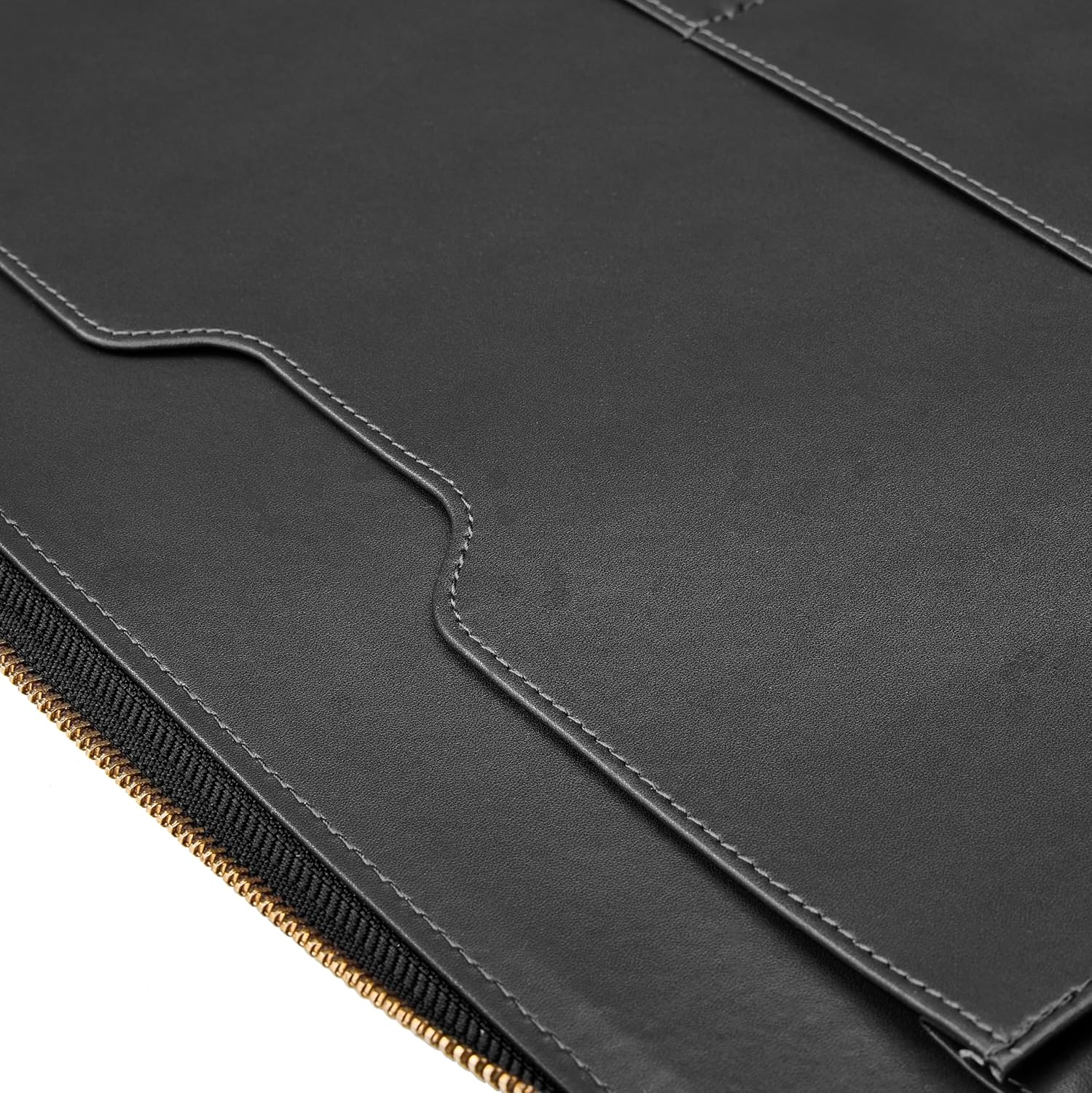 Gallaway Leather Genuine Leather Zippered Portfolio Organizer, Executive Business Binder Padfolio for Men and Women, Holder for Notebook Planner,Resume,Documents,Cards and iPad (Black)