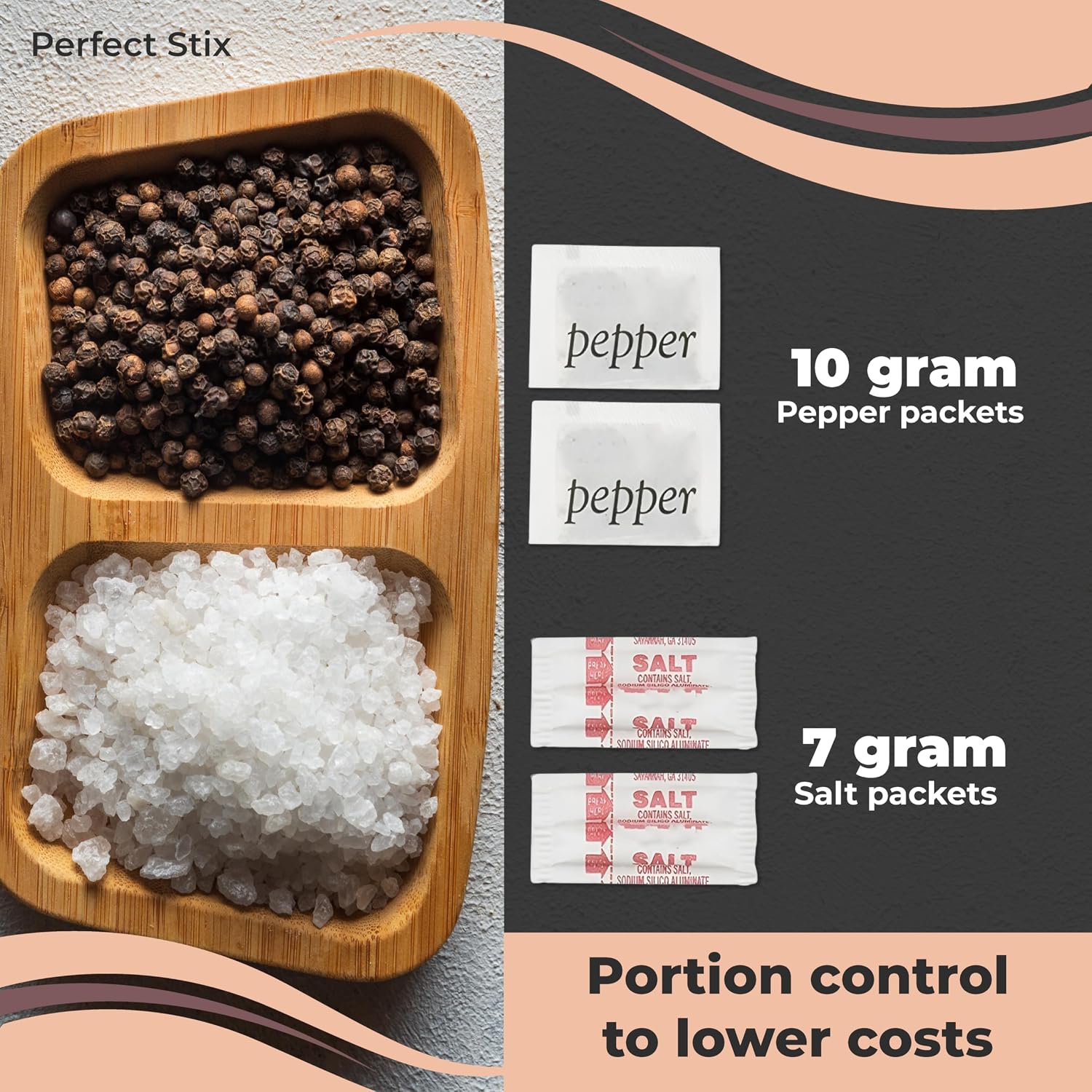 Salt and Pepper Packets - 400 Salt/ 200 Pepper = 600 Total Packets image 2