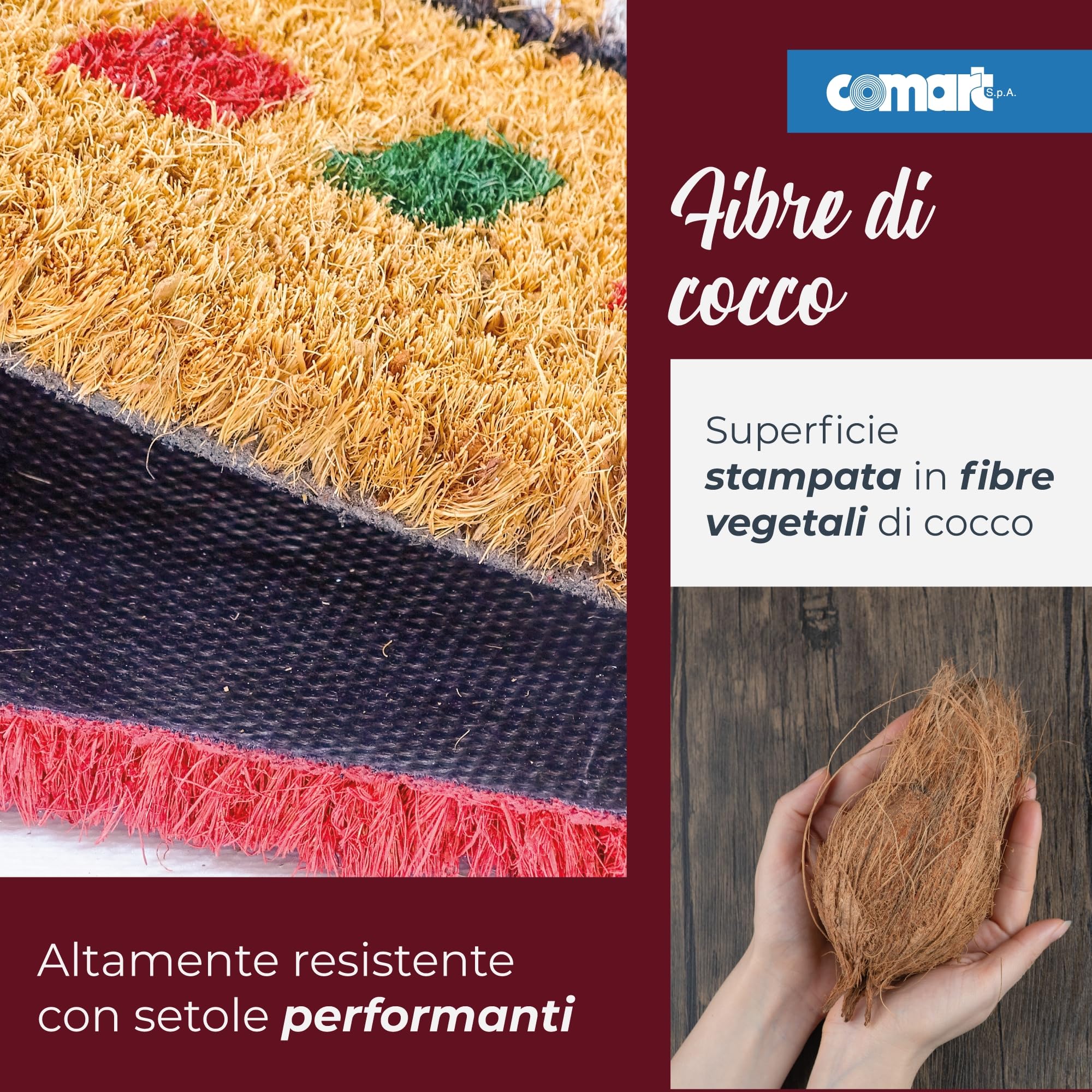 Comart - Felpudo Navideño Coco - Antideslizante - 40x70 - Correo Polo Norte