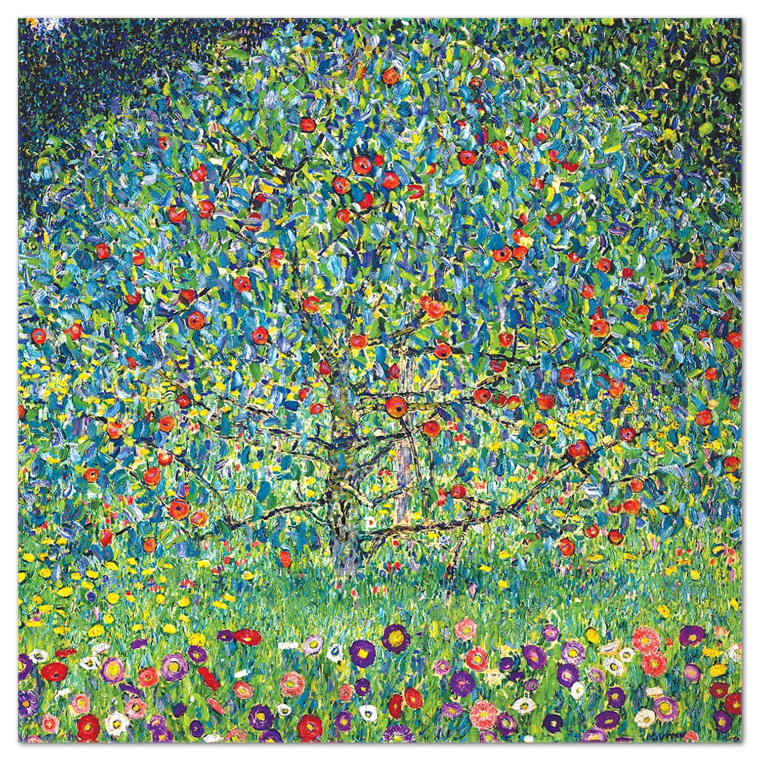 Giallobus - Cuadro - Gustav Klimt - Árbol de manzana I - Vidrio acrílico - 70x70 - Listo para colgar - Cuadros modernos para el hogar