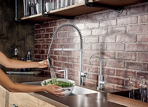 Vista 68 de Moen 7565EVBL Align Smart Grifo de cocina con rociador desplegable sin contacto con control por voz y Power Boost, color negro mate