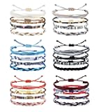 24 Pcs Boho Surfer Bracelet Anklet Adjustable Beaded Anklets Handmade Braided Bracelet Colorful Anklet Summer String Rope Ankle Bracelets Waterproof Surfer Beach Bracelet Boho Jewelry for Women Men