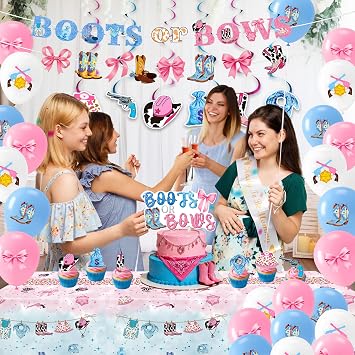 Boots or Bows Gender Reveal Decorations