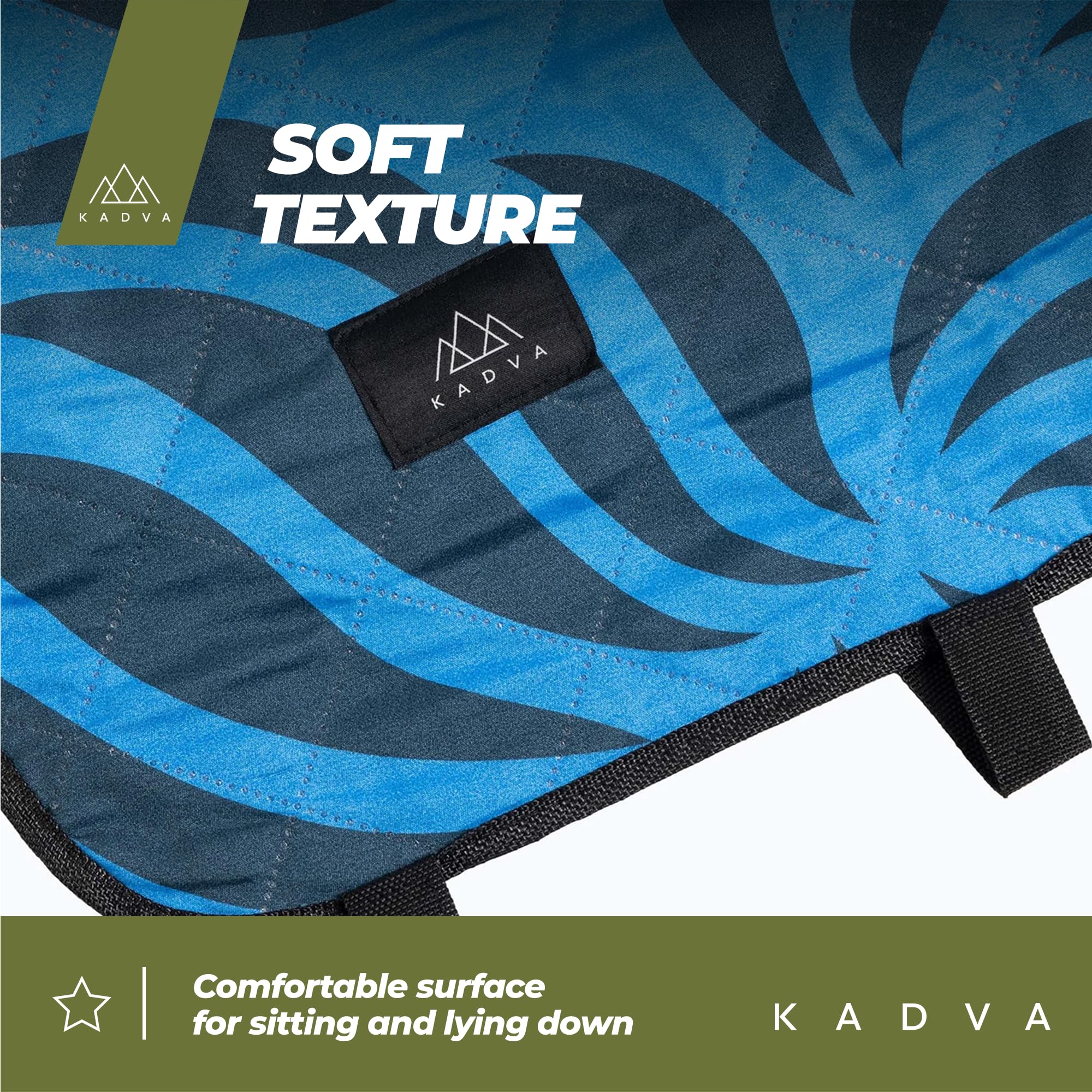 KADVA Coperta da Picnic Blu 140 x 170 cm 100% Poliestere Resistente e Confortevole