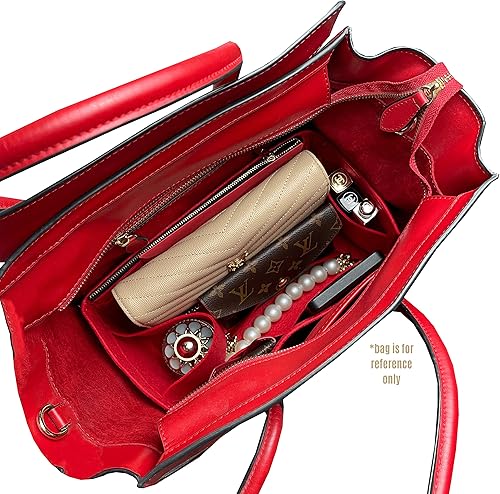 Miniatura 8 de Mini bolsa de equipaje Organizador Inserto Nano equipaje Tote Inserto Personalizable Premium Fieltro Hecho a Mano Protector de Forro (Luggage Mini,