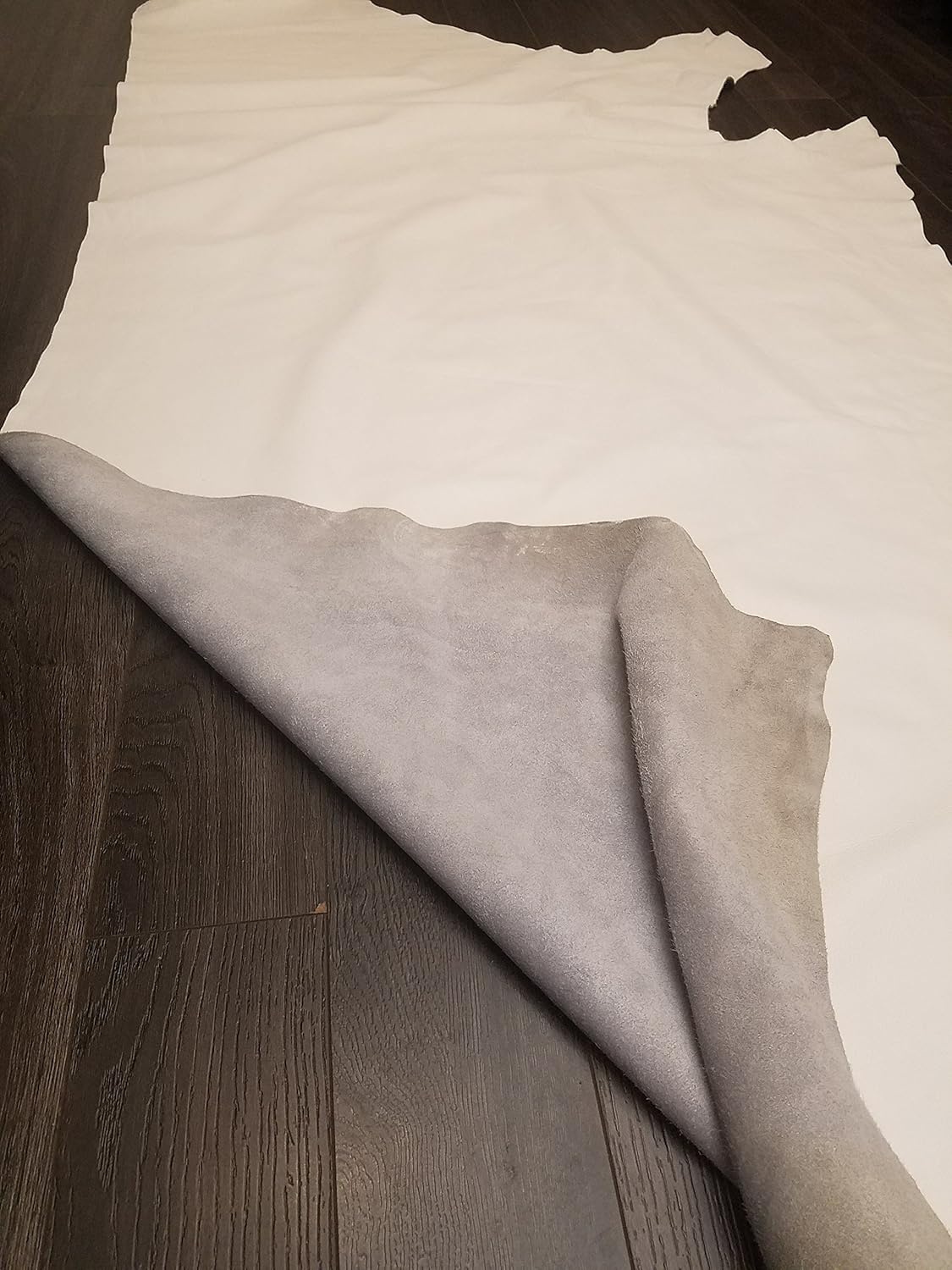 NAT Leathers Grey Taupe Vintage Two Tone Soft Upholstery Chap Cowhide 2.5 oz Genuine Leather Hide Skin 22 to 24 Square Feet (33"x55") Produced in Italy (Chestnut Smooth)