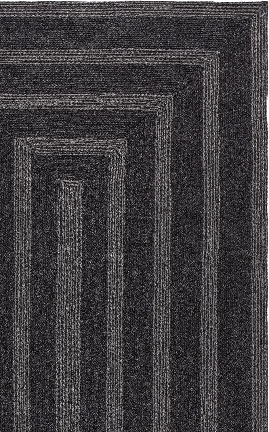 SAFAVIEH Washable Rug Outdoor Braided Collection - 5' x 8', Charcoal, Handmade & Reversible, Non-Shedding & Easy to Clean, Ideal for Patio, Backyard, Mudroom (BRA265H)