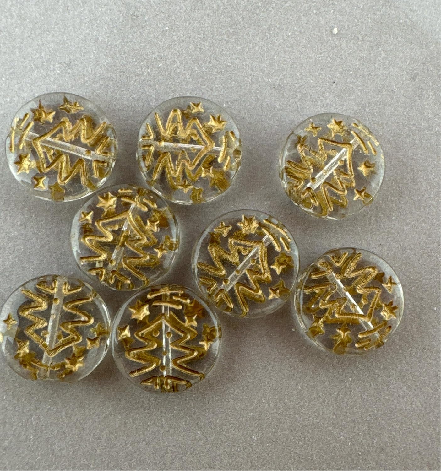 Outlet 10 Grams Pressed Beads, Crystal Gold Lined (00030-54201), Glass, Czech Republic