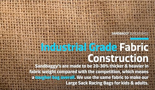 Miniatura 6 de Sandbaggy Bolsa de arena de arpillera  Tamaño 14 x 26 pulgadas  Bolsas de arena capacidad de peso de 50 libras  para inundaciones, barrera de agua