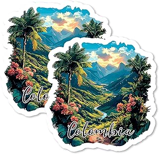 Colombia Travel Magnet 4 Inch 2-Pack Country South America – Strong Vinyl Decorative Travel Magnets for Fridge Locker Kitchen Office – Cute Fun Aesthetic Cool Durable & Long-Lasting Souvenir ID44999