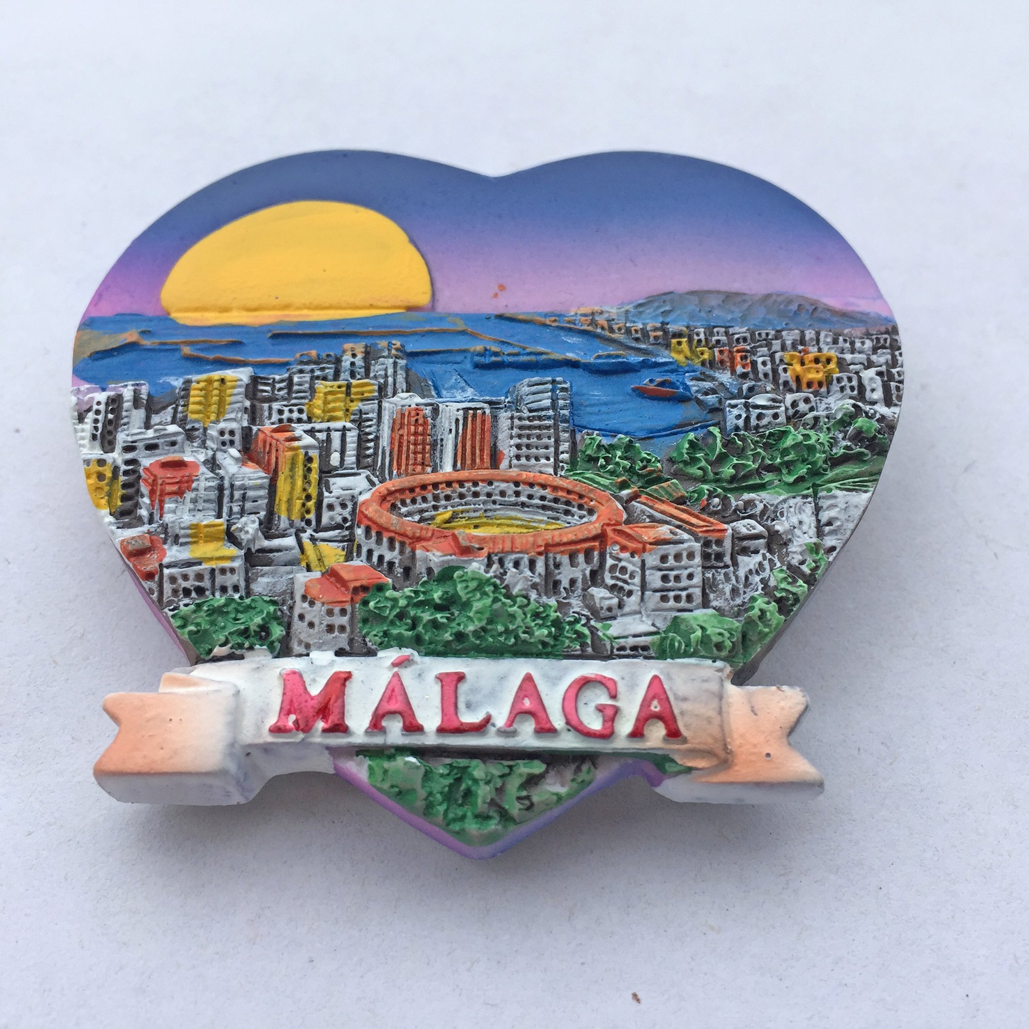 3D Malaga Spain Refrigerator Magnet Heart-shaped Souvenir Sticker Collection,Spain Hand-made Home and Kitchen Decoration Fridge Magnet from China - Image 4