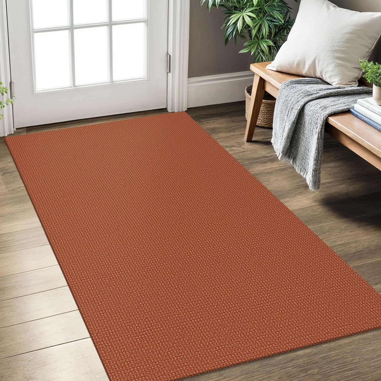 KOZYFLY Rugs for Entryway 3x5 ft Washable Area Rug Non Slip Rubber Backed Entry Rug Woven Indoor Door Mat Cotton Kitchen Rugs Floor Carpet for