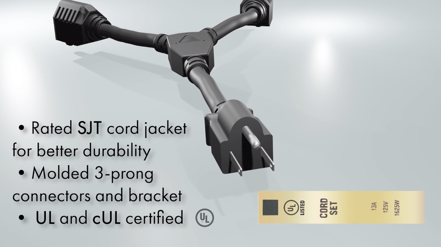 Amazon.com: Cablelera Power Cord Extension and Splitter, NEMA 5