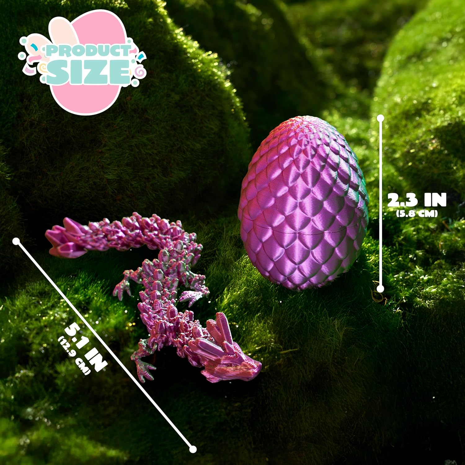 JOYIN 24 Pcs 3D Printed Dragon Eggs with Colorful Dragon Inside, Magic Articulated Toys, Basket Stuffers for Boys & Girls, Easter Theme Party Favors, Easter Egg Hunt, Classroom Prize Supplies Gifts