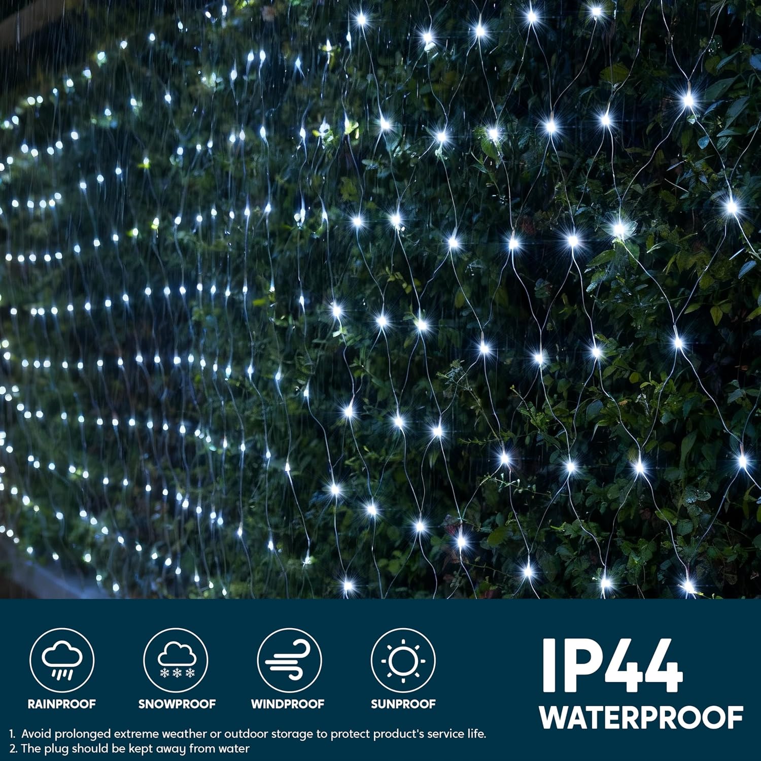 JOYIN 360 LED Christmas Net Lights,16.4 X 6.5 FT Christmas Mesh Lights with 8 Modes, Connectable, Waterproof for Bushes Trees Yard Indoor Outdoor Xmas Decorations (Cool White)
