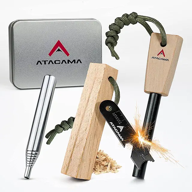 Atacama Fire Steel Survival Kit with Multitool & Waterproof Fire Starter - Bushcraft Gear