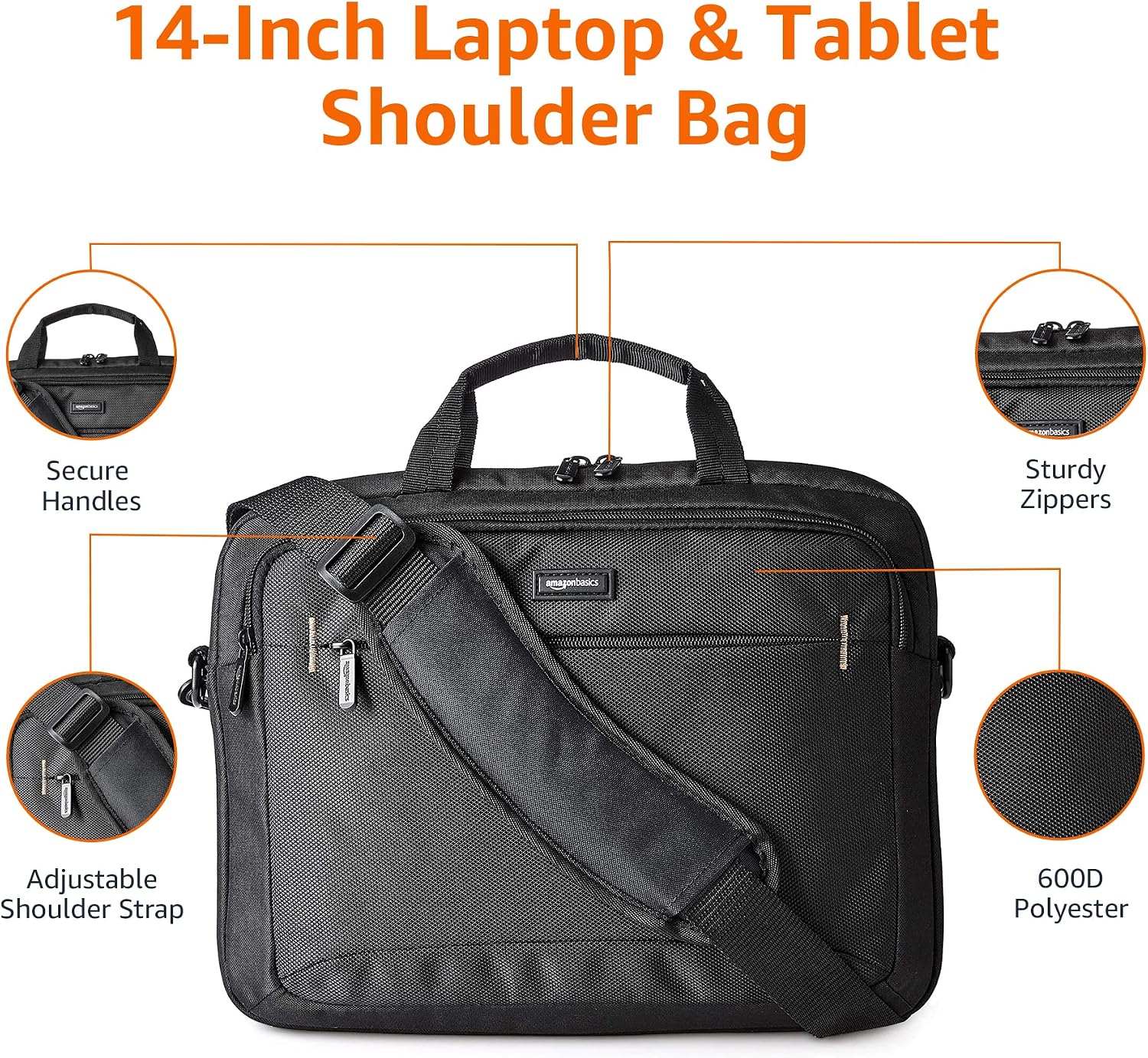 Amazon Basics 14-Inch Tablet Bag, Black