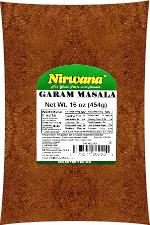 مزيج توابل جارام ماسالا الأصلي توابل هندية عطرية للكاري والحساء والمخللات مثالية مع الكركم والكمون والزنجبيل 1 رطل من نيروانا