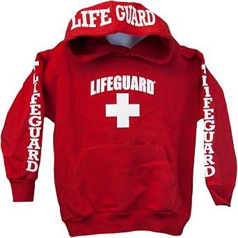Lifeguard Hoodie Kids Life Guard Sweatshirt Red