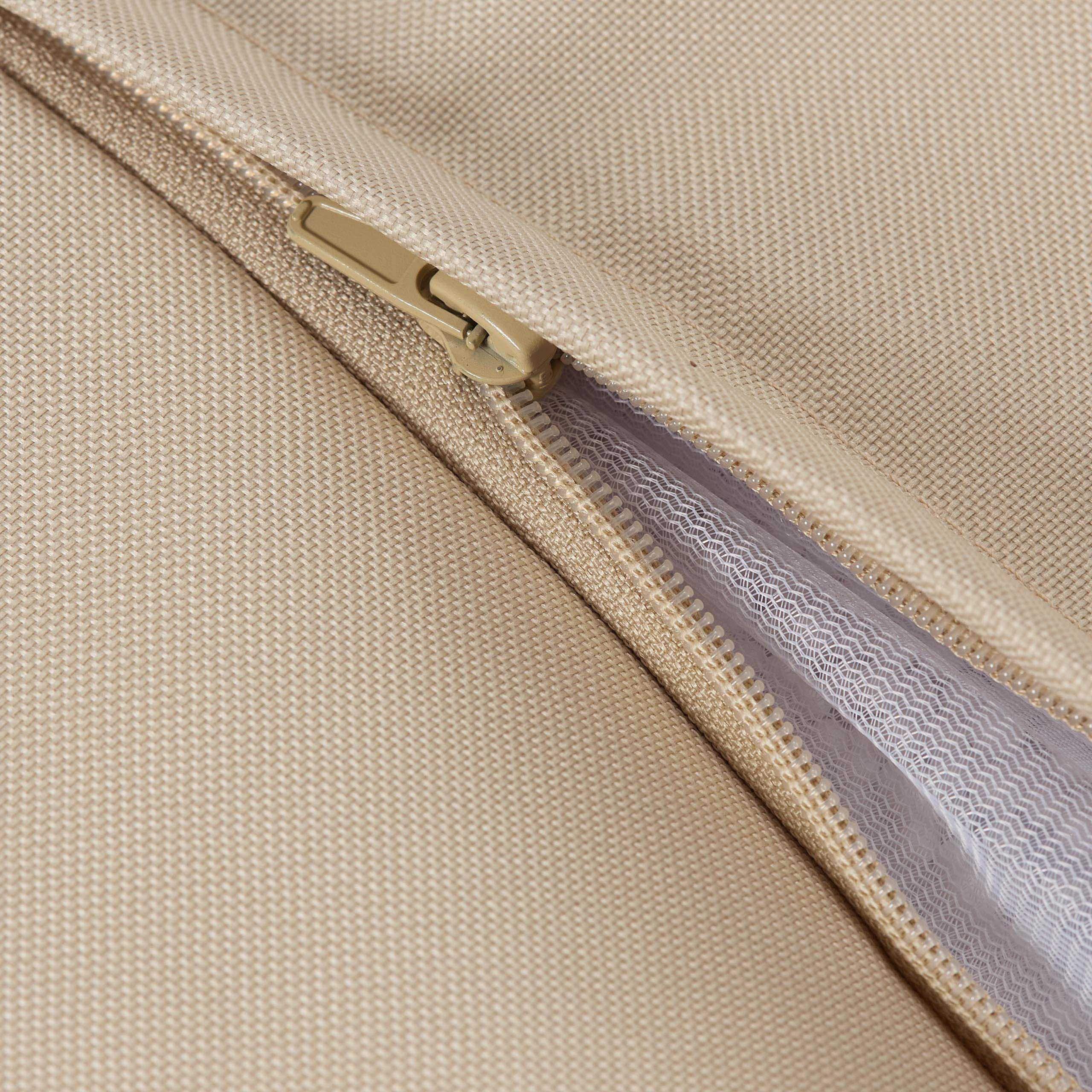 Lumaland Puff Reposapiés Impermeable Comfort Line - Taburete Otomano Redondo para Interior y Exterior - Resistente, Versátil y Moderno - 45 x 25 x 25 cm/Beige