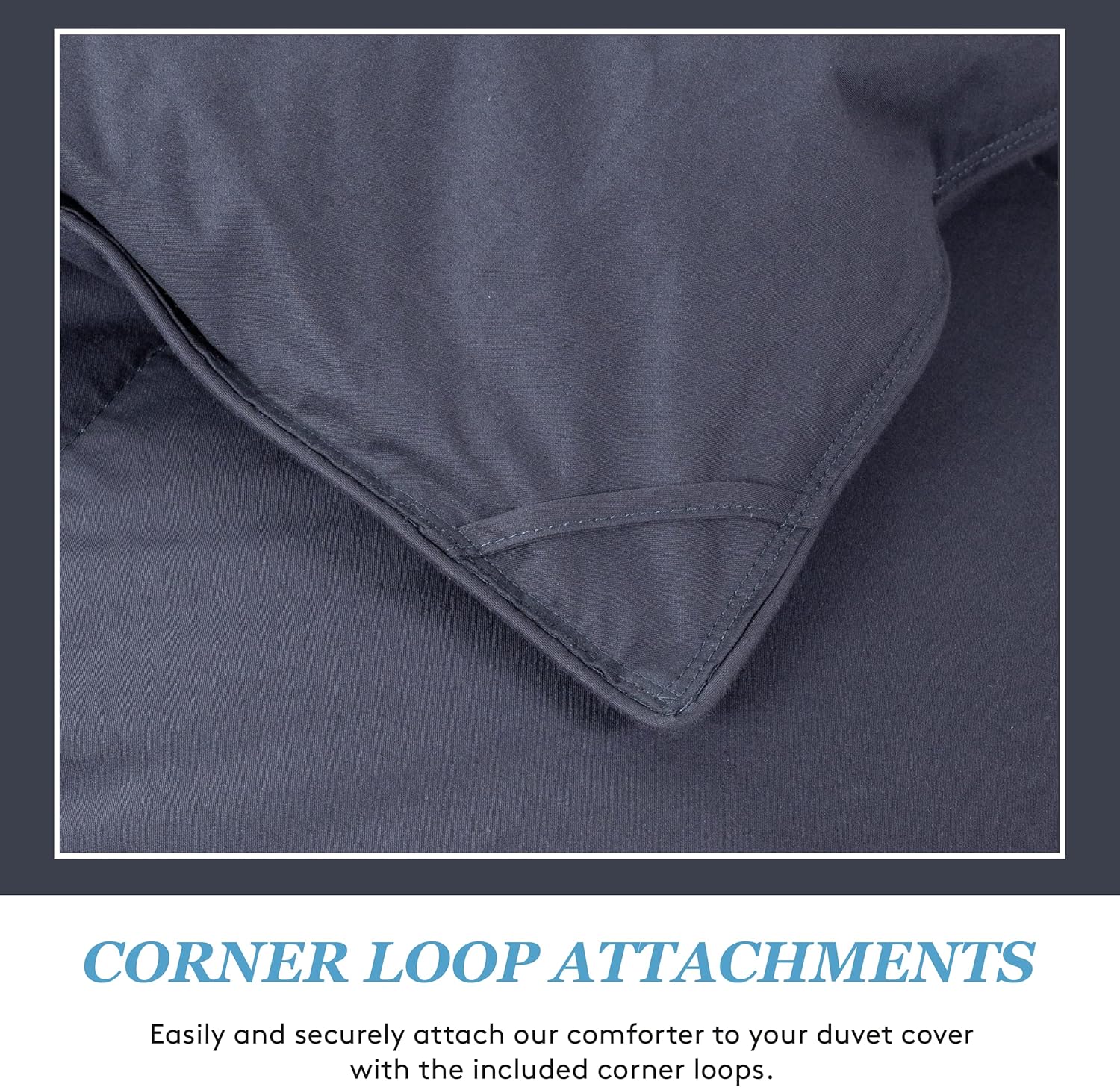 Medium Warmth Premier Down Comforter with Sewn in Duvet Corner Loop Attachments, King/California King Size Bed, Coal