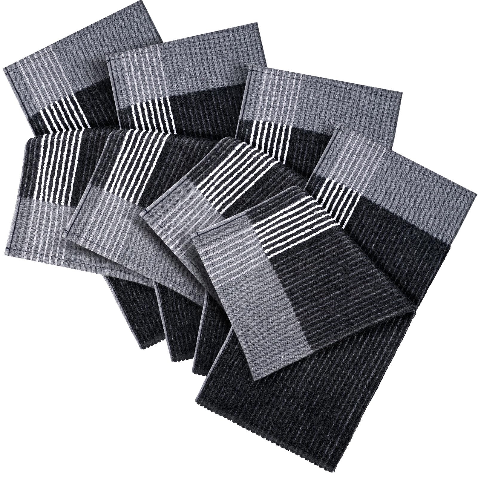 Mixweer 4 Pcs Caddy Golf Towel 22" x 42" Large Cotton Soft Golf Towels for Men, Black with White Stripe