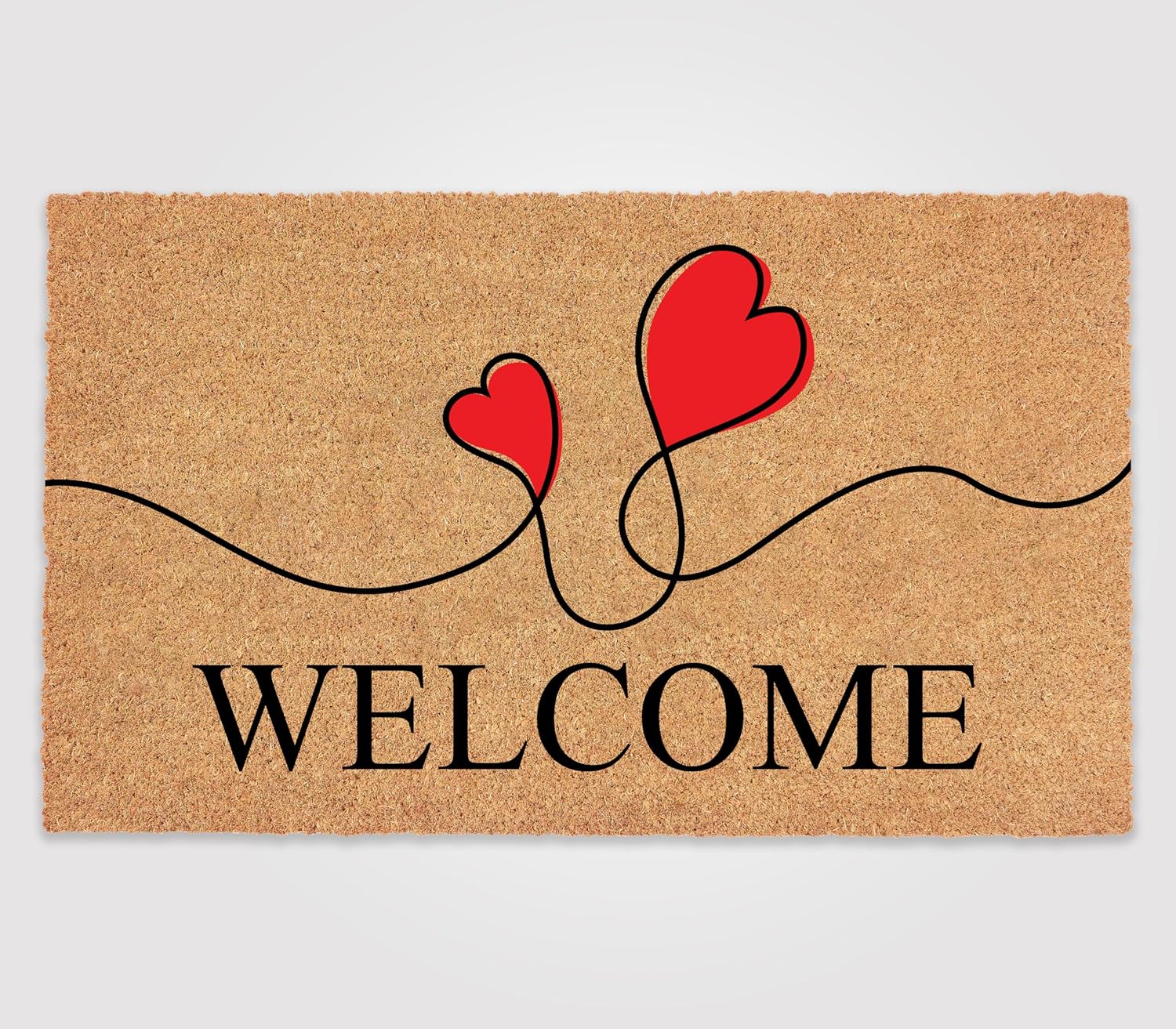 Heart Doormat EVA-20261830 – Valentine’s Day Front Porch Decor, Outdoor Coir Welcome Mat, Romantic Heart Door Rug for Entryway, Home & Patio