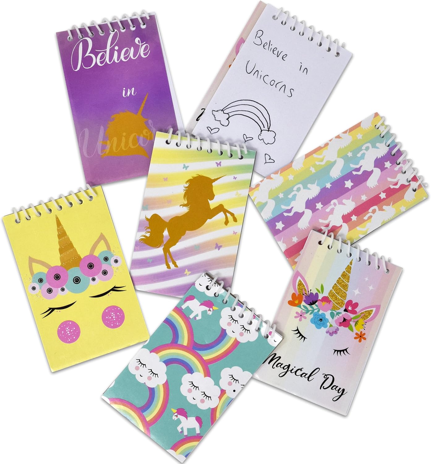 48 Mini Unicorn Notepad for Unicorn Party Favors Bulk for Girls Kids Toddlers Birthday Spiral Notepads Notebooks Gift Pinata Fillers