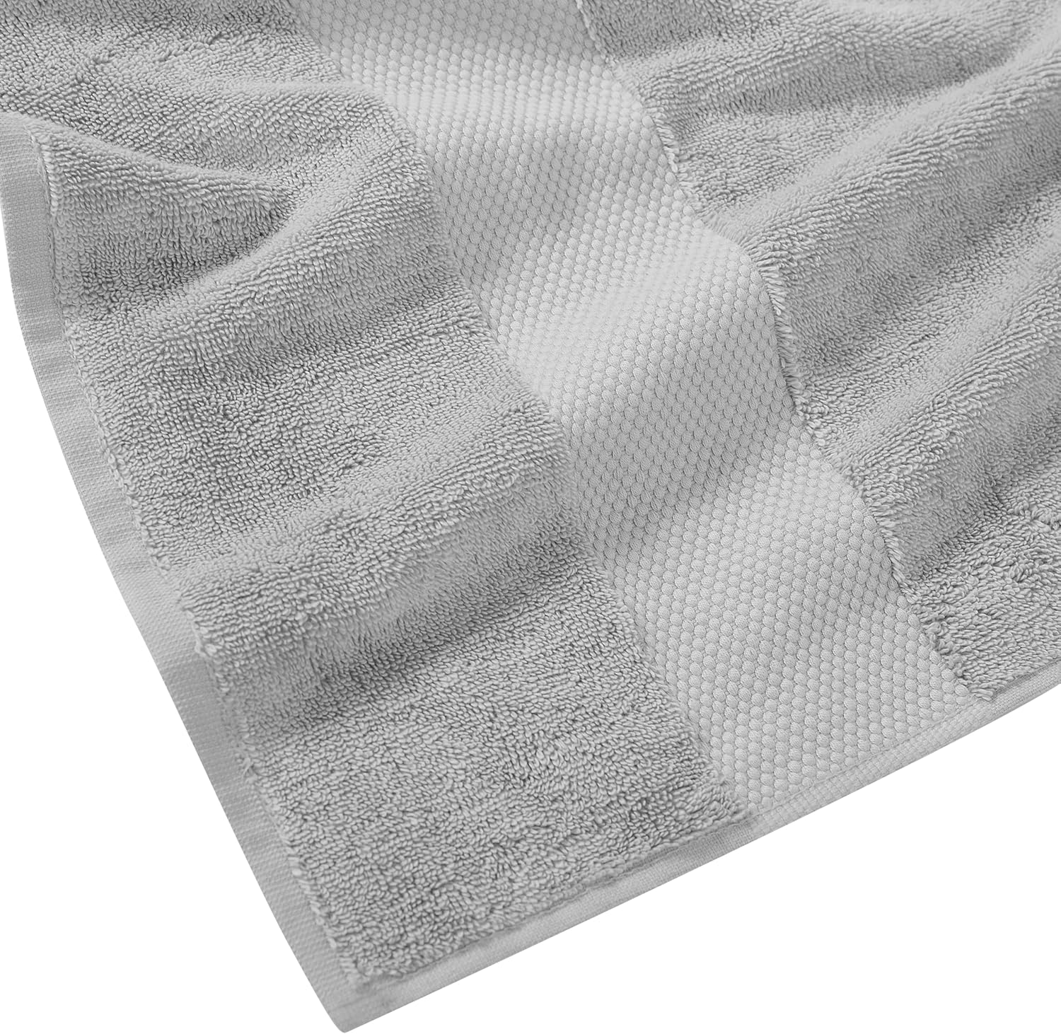 Borghese Roma Oversized Luxe Turkish Cotton 6 Piece Towel Set in Grey, Solid Color Themed, Oeko-TEX Certified Confidence