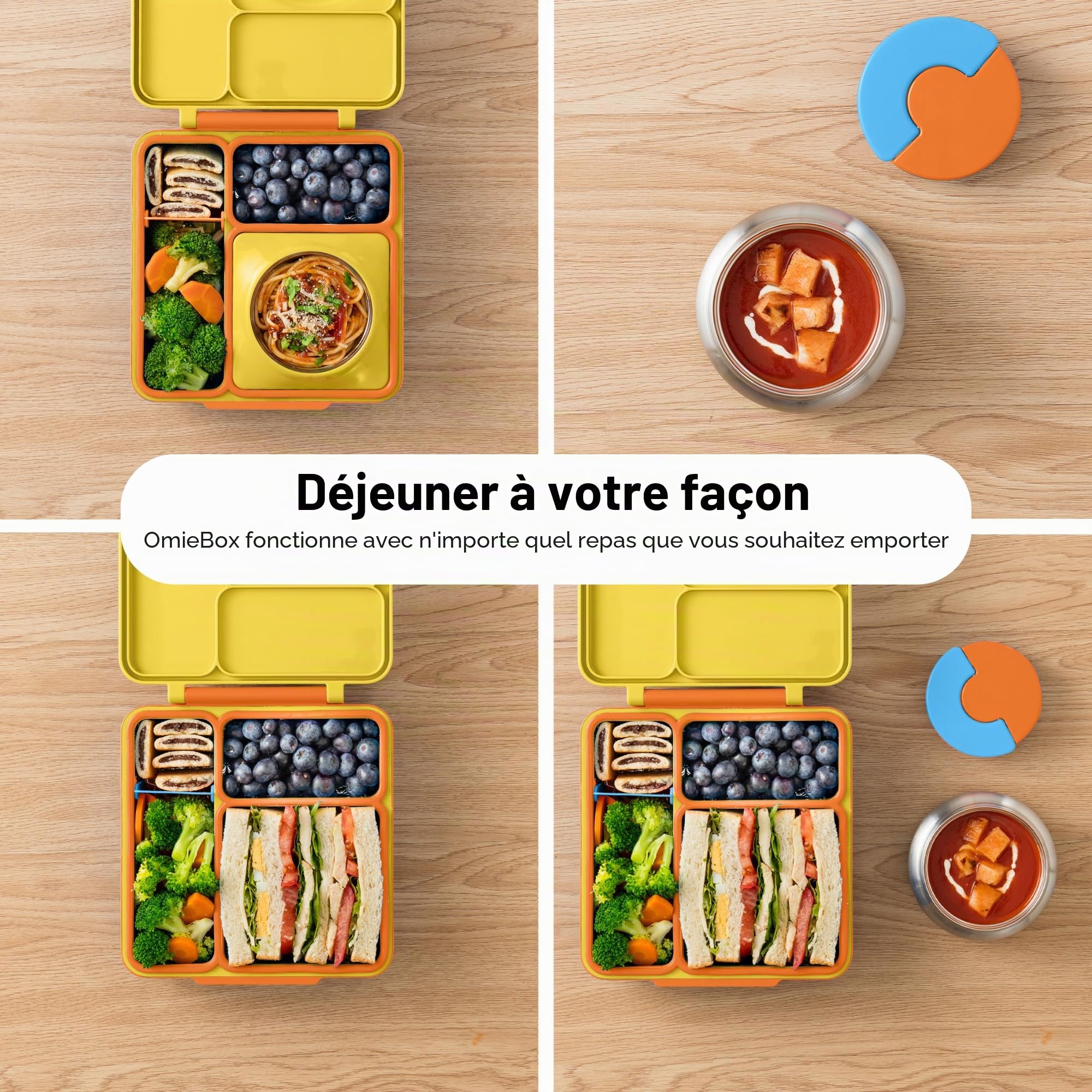 Omie 66FC09 Box Boîte à déjeuner Bento pour enfants, plastique, soleil