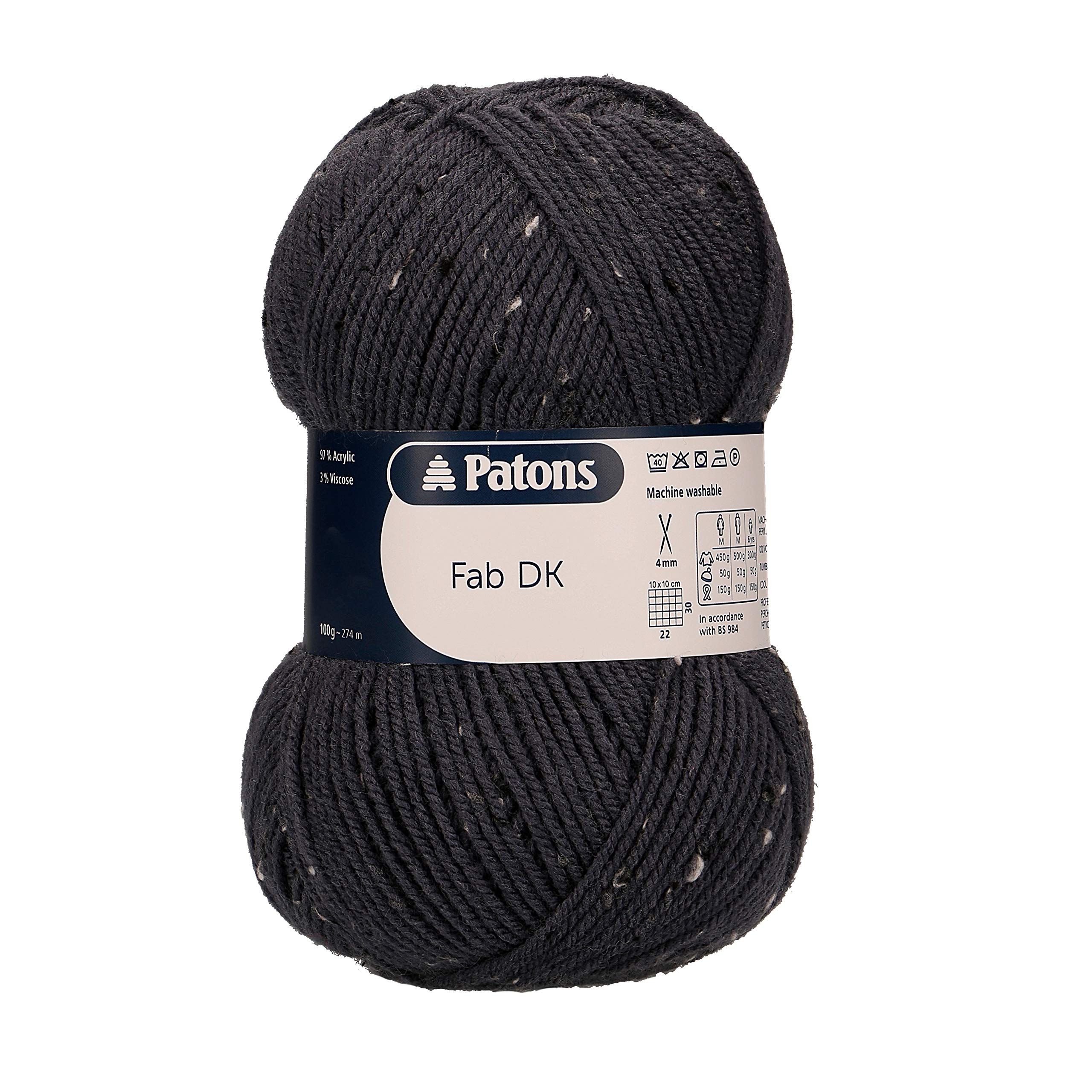 Patons Fab DK, Grey Blue Tweed (8372), 100g
