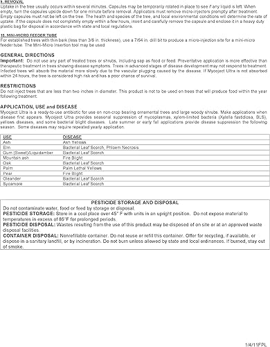 Miniatura 5 de Mauget MycoJect Ultra 0.2 fl oz, inyector de árbol, antibiótico, que contiene clorhidrato de oxitetraciclina 4.3 por ciento, 24 cápsulas