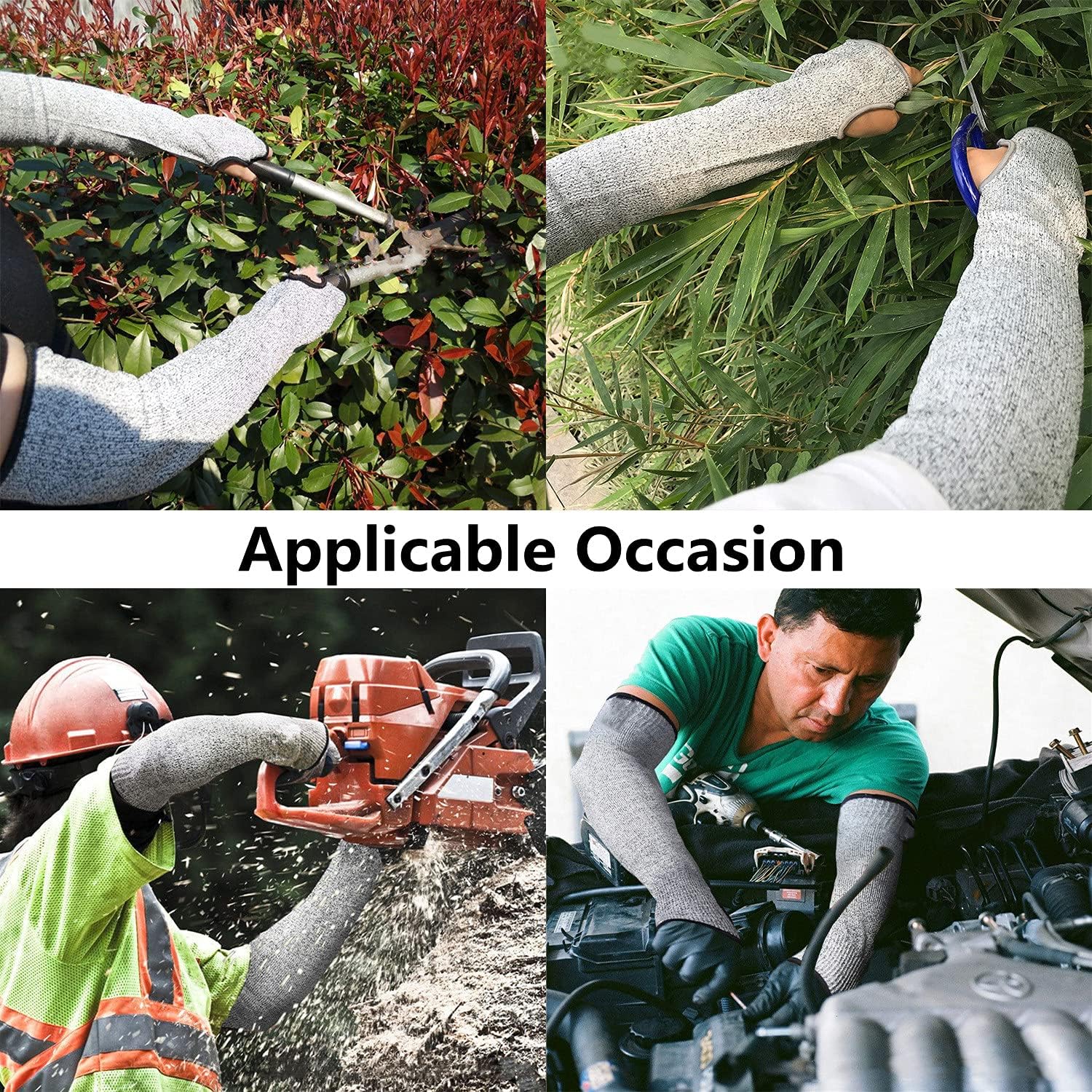 Cut Resistant Farmers Sleeves, Arm Protectors for Thin Skin - Gardening Welding Level 5 Safety Arm Guard with Thumb Hole and Hook Loop, 1 Pair - Image 6