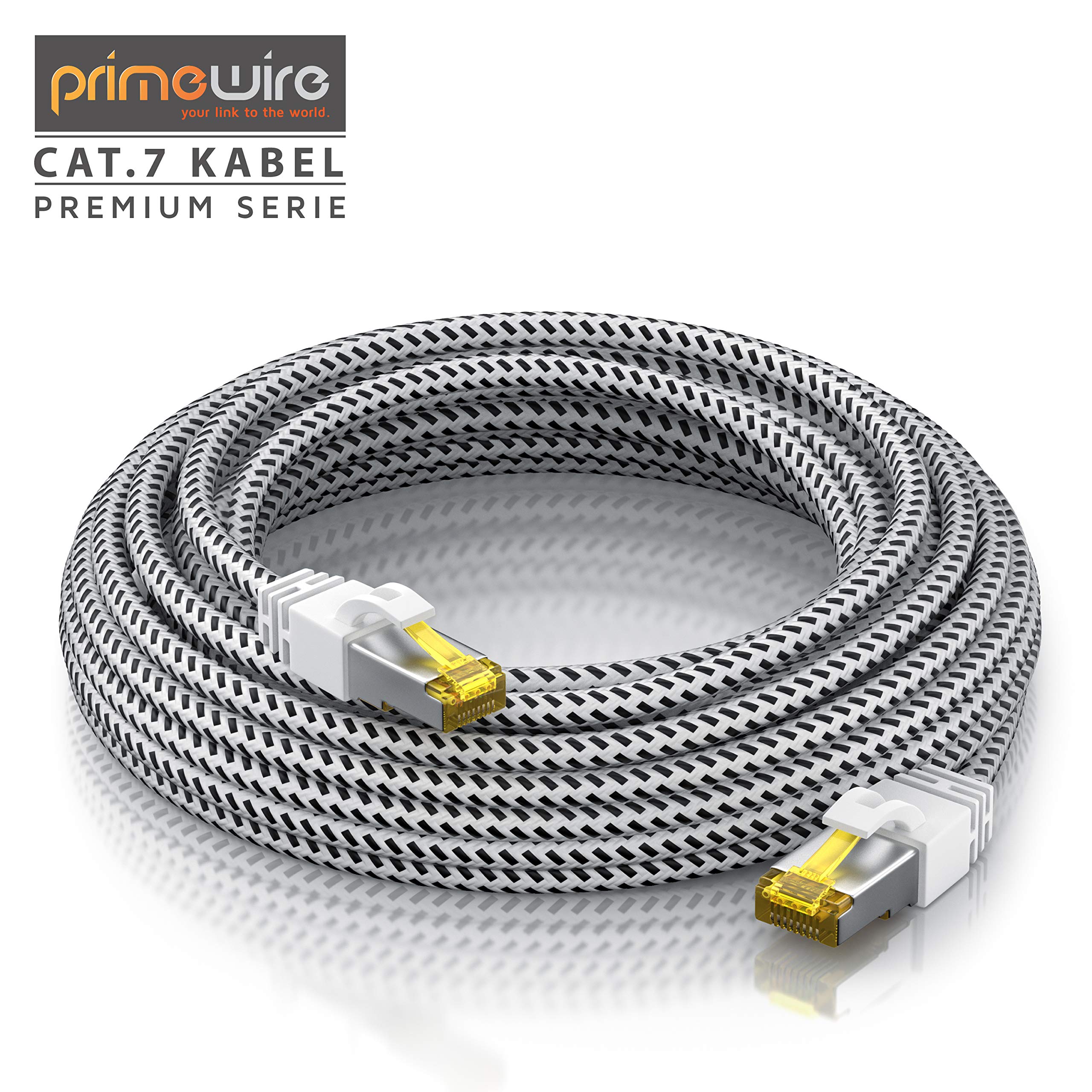CSL kabel sieciowy 15 m CAT 7 Gigabit Ethernet LAN - płaszcz bawełniany - 10000 Mbit s - kabel krosowy - Cat.7 kabel surowy S FTP PIMF ekranowanie z wtyczką RJ 45 - przełącznik routera modem dostępu