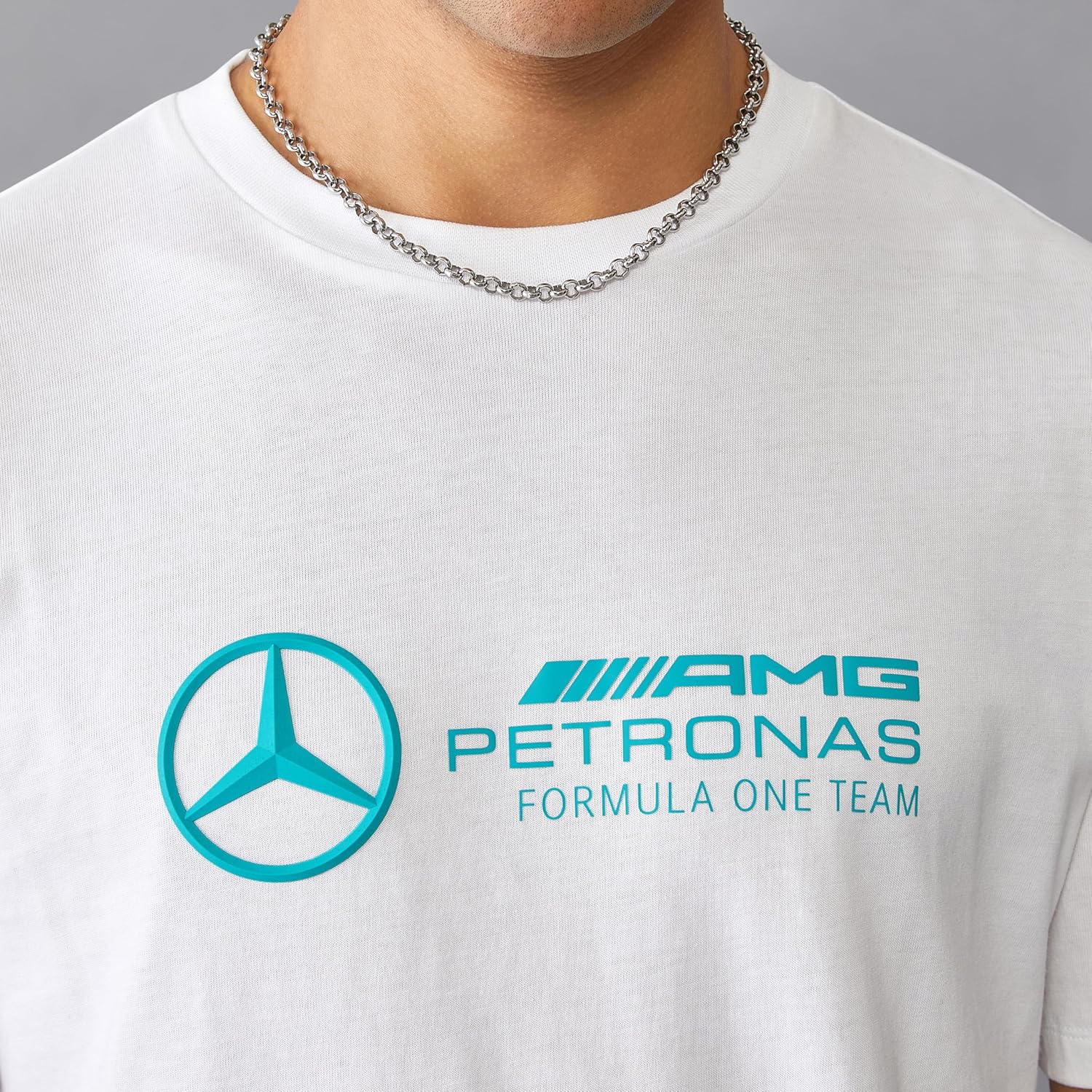 Mercedes Benz AMG Petronas F1 Men's Large Logo T-Shirt - Black/White/Green